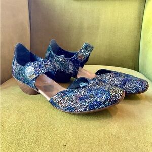 Rieker Women's Blue Patterned Shoes